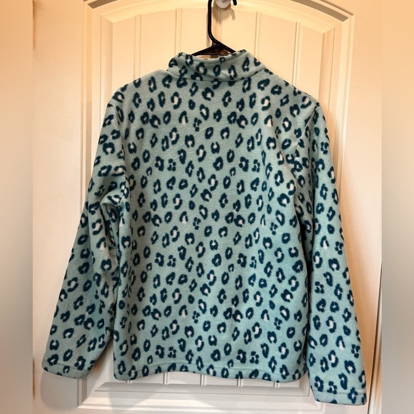 Eddie Bauer Girls Fleece Winter Jacket Size XL Pockets Full Zipper Blue Leopard - Picture 3 of 8